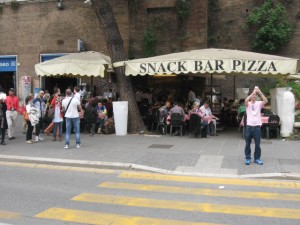 Snack bar next to the Metro entrance of the Colosseum