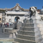 Fountains on Piazza del Popolo Rome