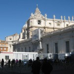 View on the Basilica from the side where one of the entrances is