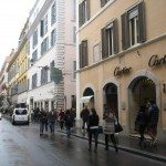 You will find Prada, Moncler, Dolce & Gabbana and many others on a street called Via Condotti, where all the high end stores are located
