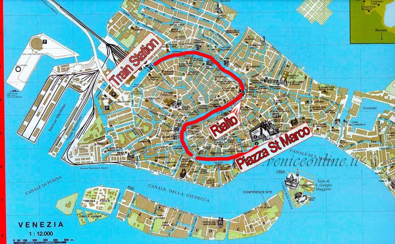 Map of Venice Grand Canal